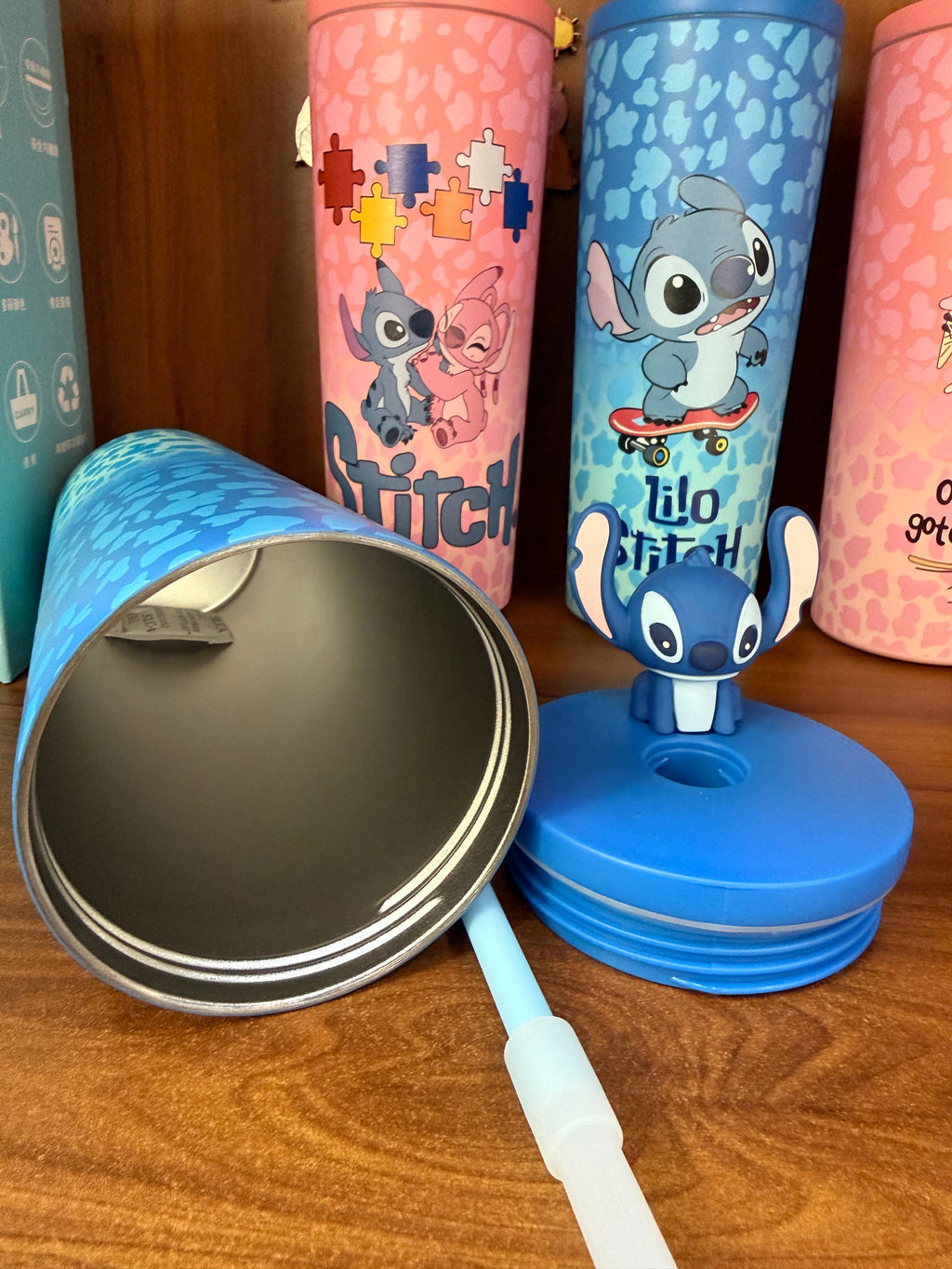 Stitch theme steel sippers