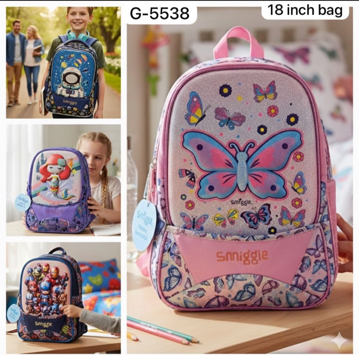 Premium Quality School Bags with Matching Theme Pouch