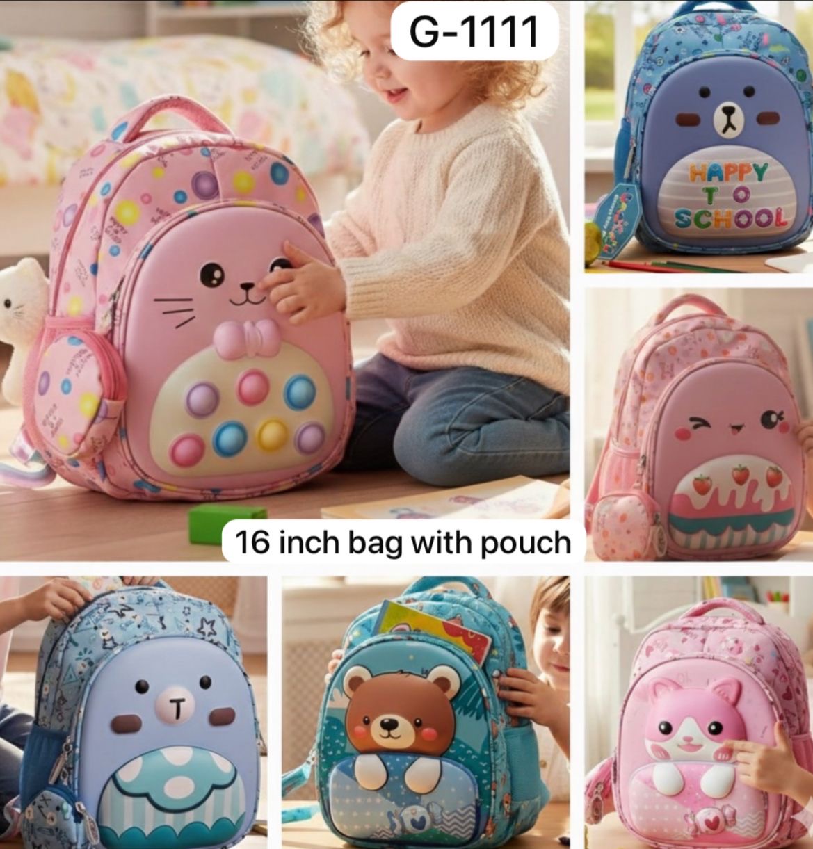 Premium Quality School Bags with Matching Theme Pouch