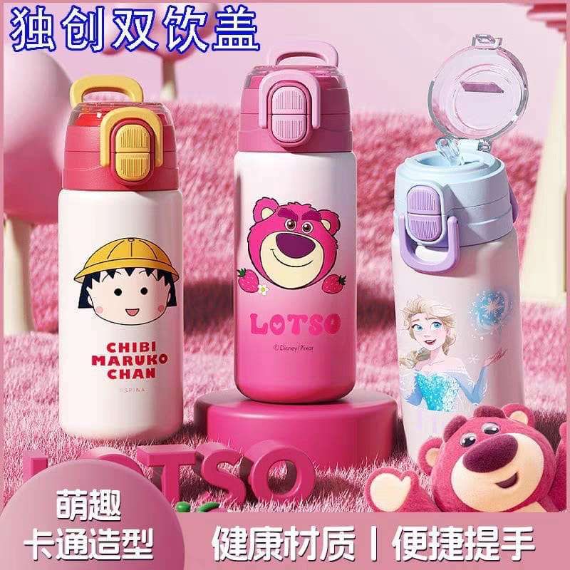 Disney dual mouth steel water bottles